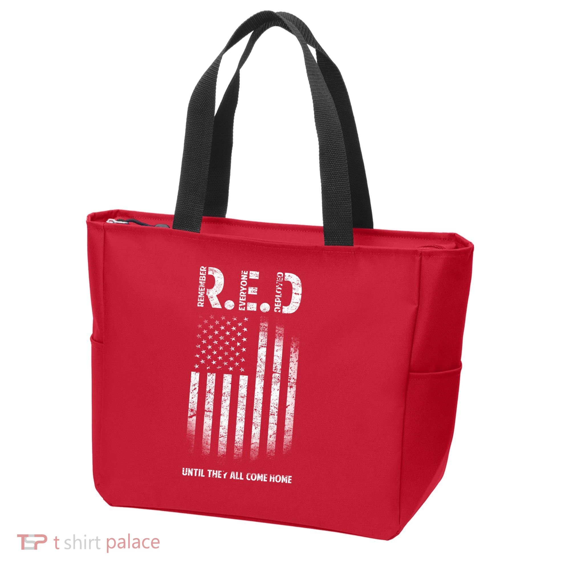 Red Until They All Come Home Tote Bag
