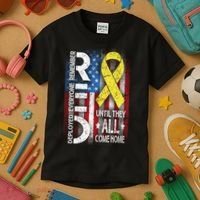 Red Until They All Come Home Tribute Kids T-Shirt thumb 3