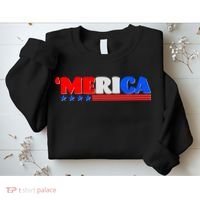 Red White & Blue 'Merica 4th Of July Sweatshirt thumb 2