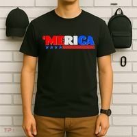 Red White & Blue 'Merica 4th Of July T-Shirt thumb 6