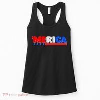Red White & Blue 'Merica 4th Of July Women's Tank Top thumb 0