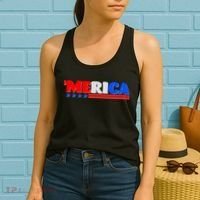 Red White & Blue 'Merica 4th Of July Women's Tank Top thumb 2