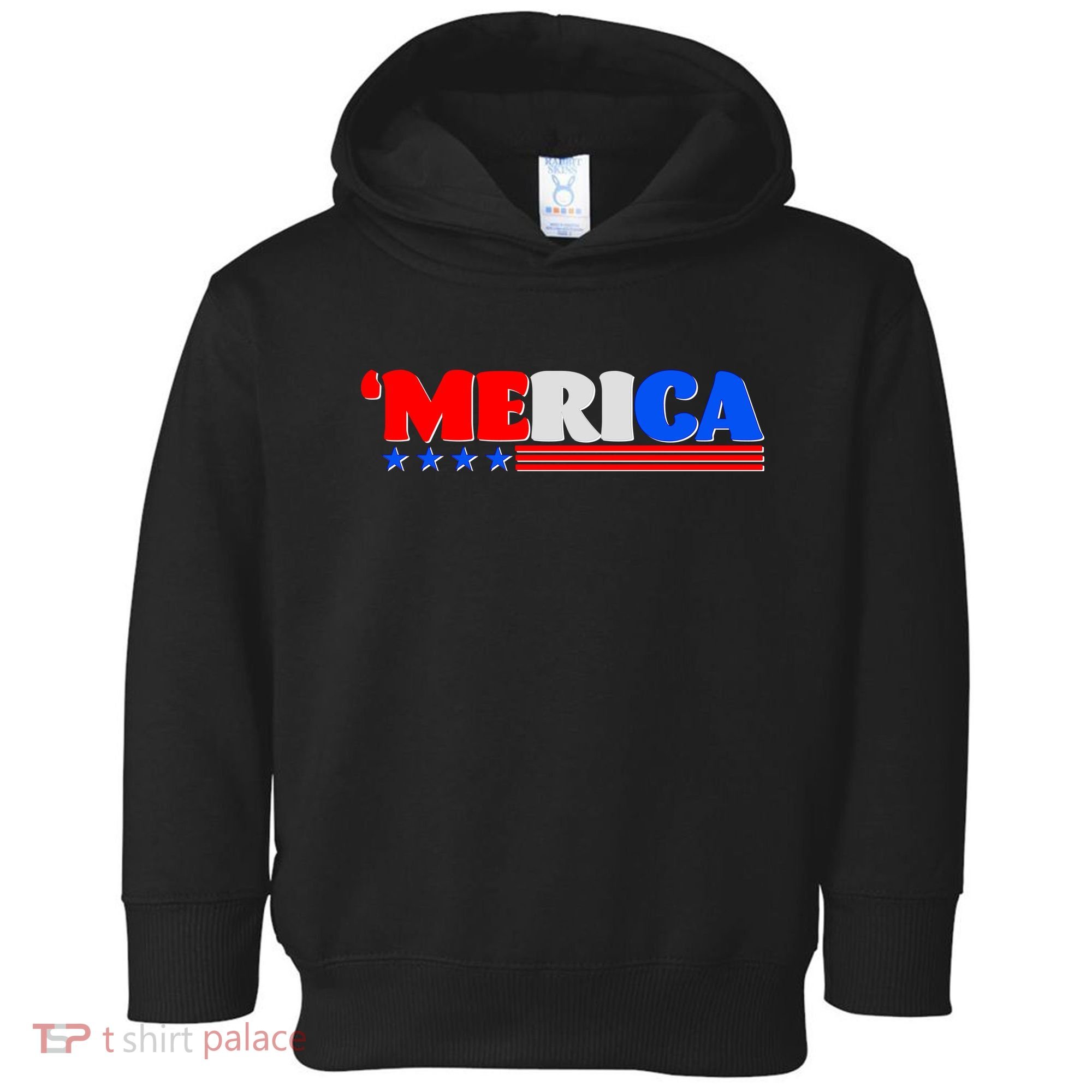 Red White & Blue 'Merica 4th Of July Toddler Hoodie