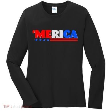 Red White & Blue 'Merica 4th Of July Women's Long Sleeve Shirt