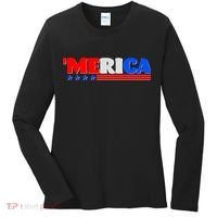 Red White & Blue 'Merica 4th Of July Women's Long Sleeve Shirt thumb 0