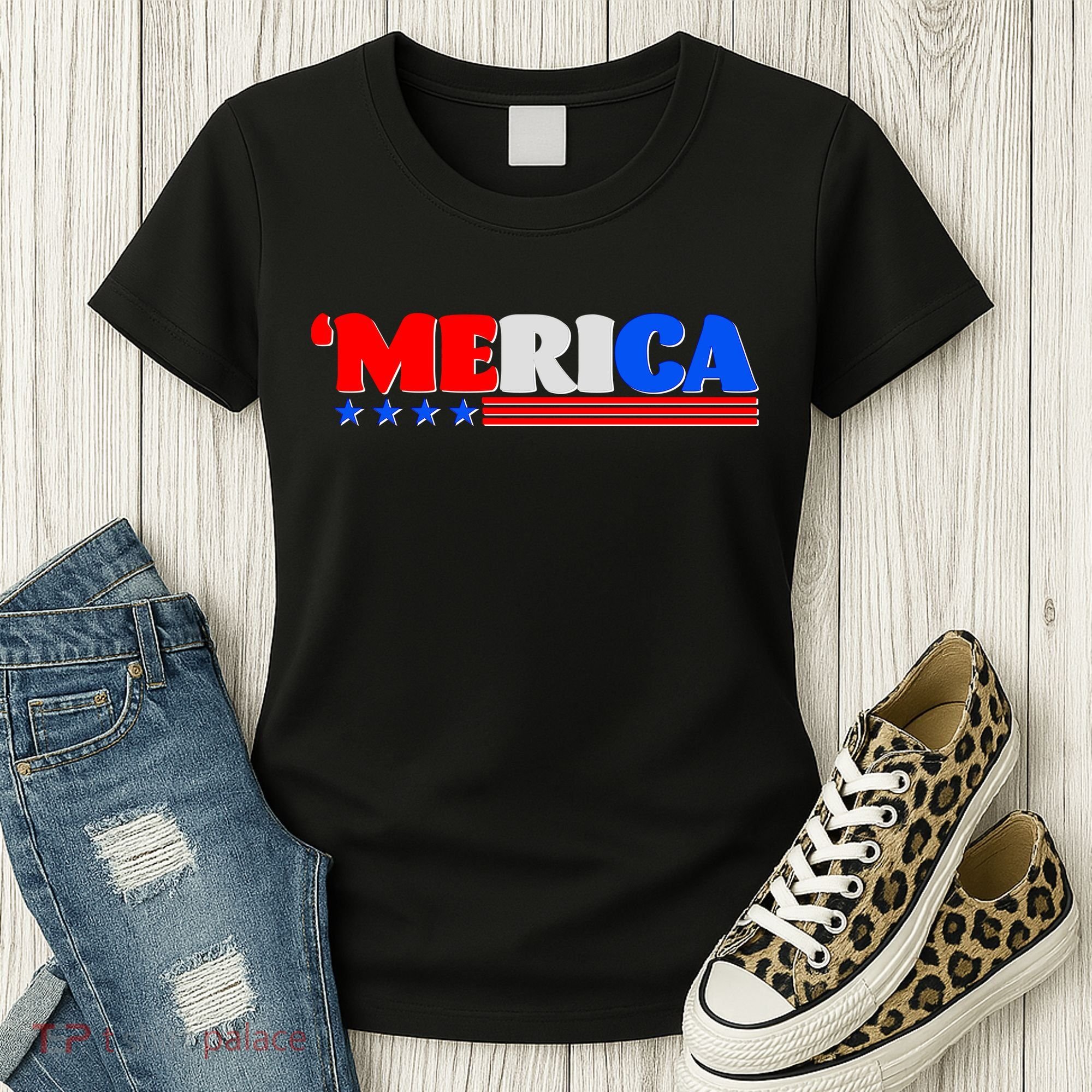 Red White & Blue 'Merica 4th Of July Women's T-Shirt