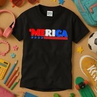 Red White & Blue 'Merica 4th Of July Kids T-Shirt thumb 3