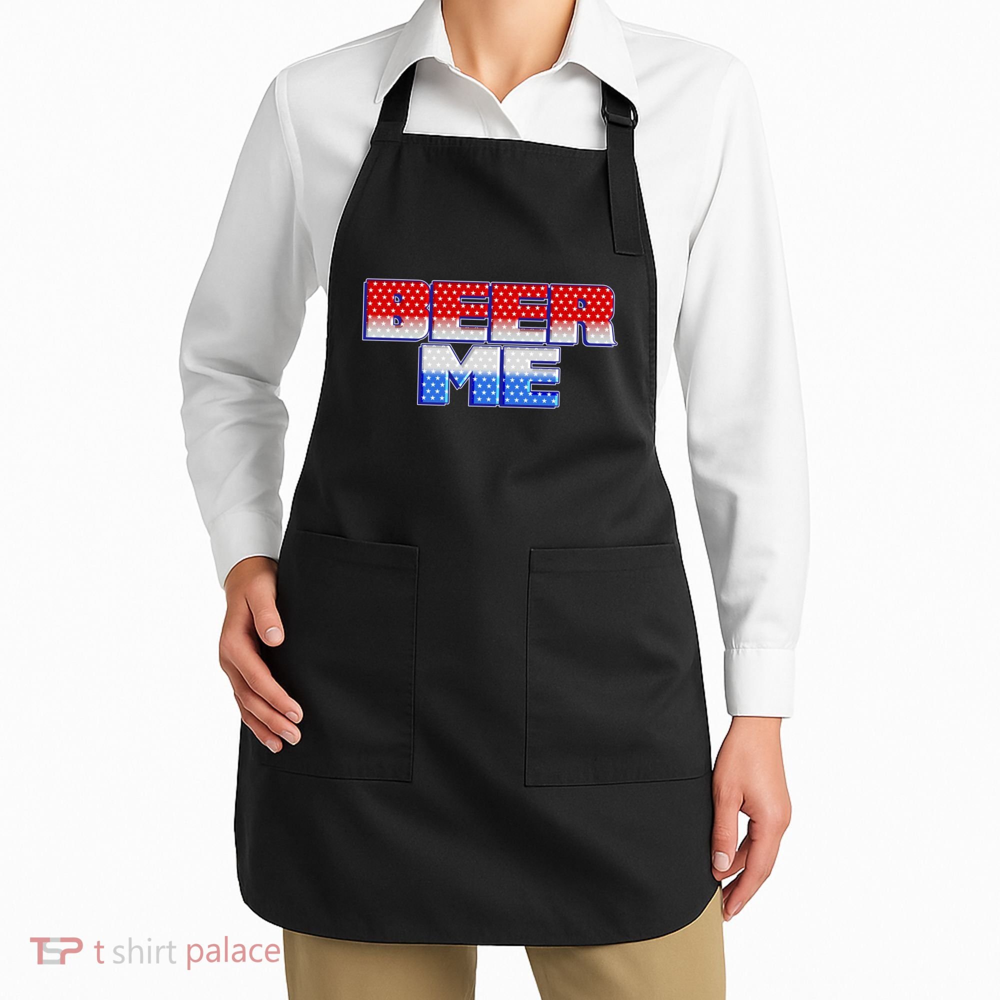 Red White And Blue Beer Me Apron