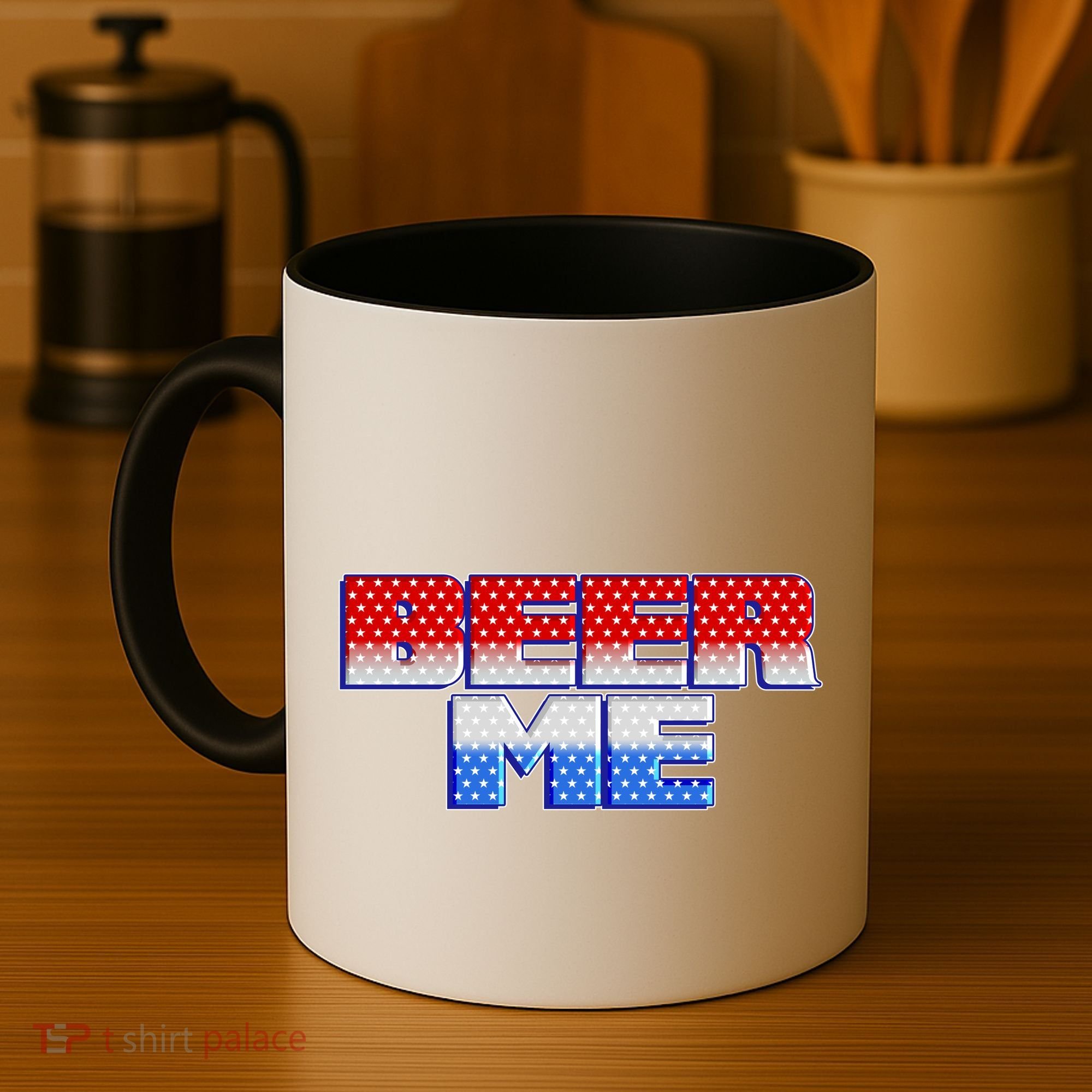Red White And Blue Beer Me Coffee Mug