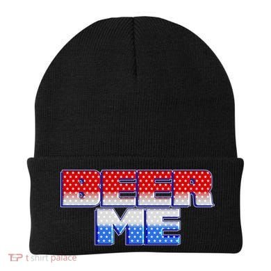 Red White And Blue Beer Me Beanie