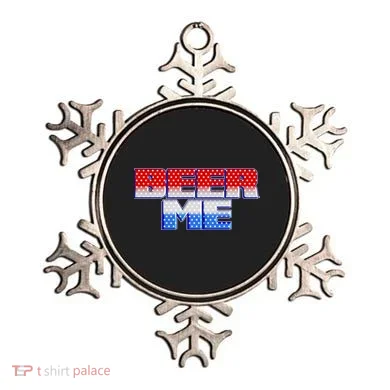 Red White And Blue Beer Me Ornament