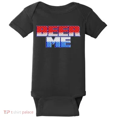 Red White And Blue Beer Me Baby Bodysuit