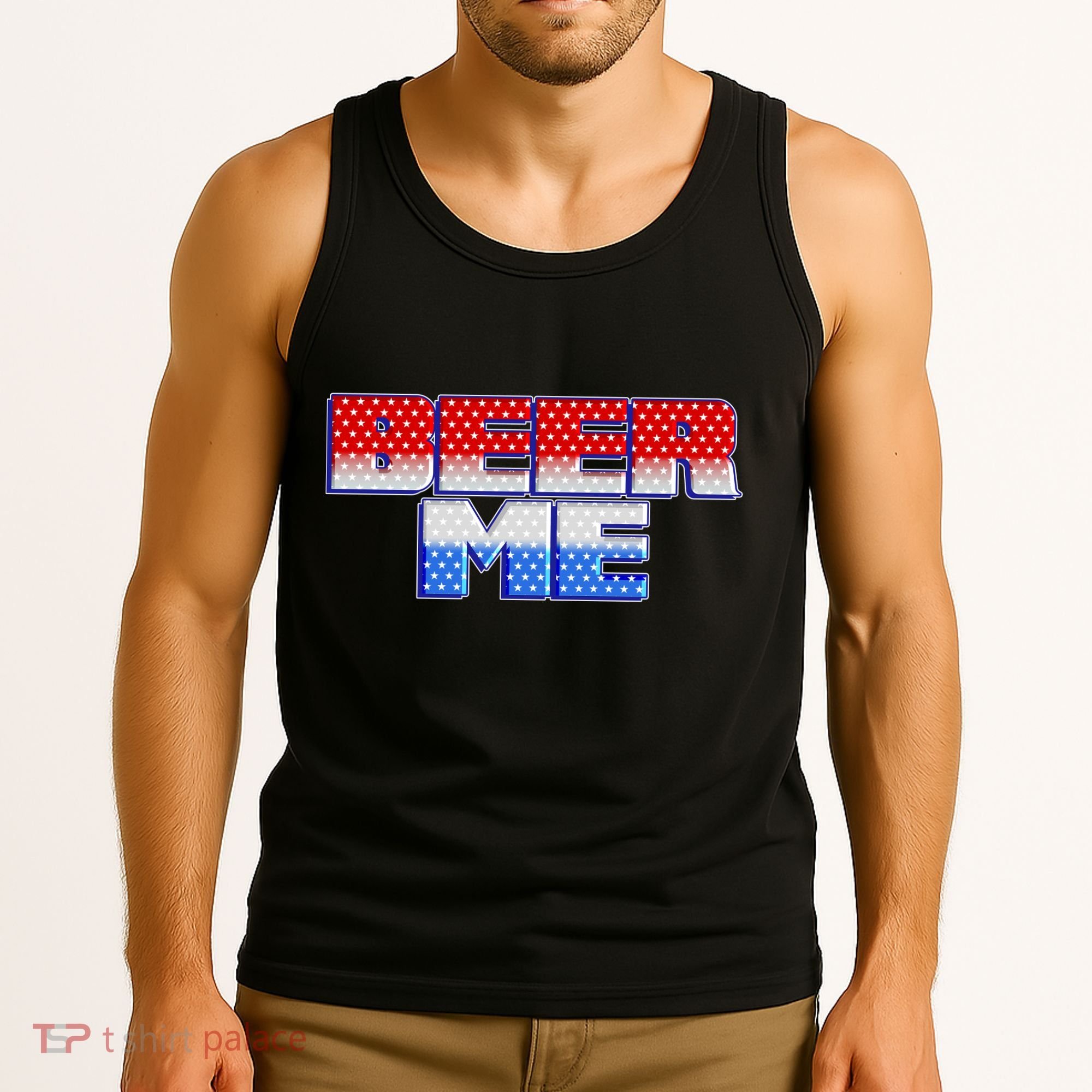 Red White And Blue Beer Me Tank Top