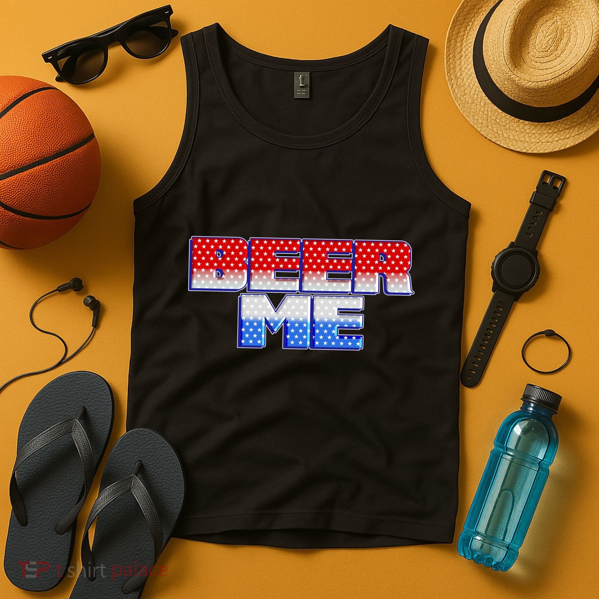 Red White And Blue Beer Me Tank Top