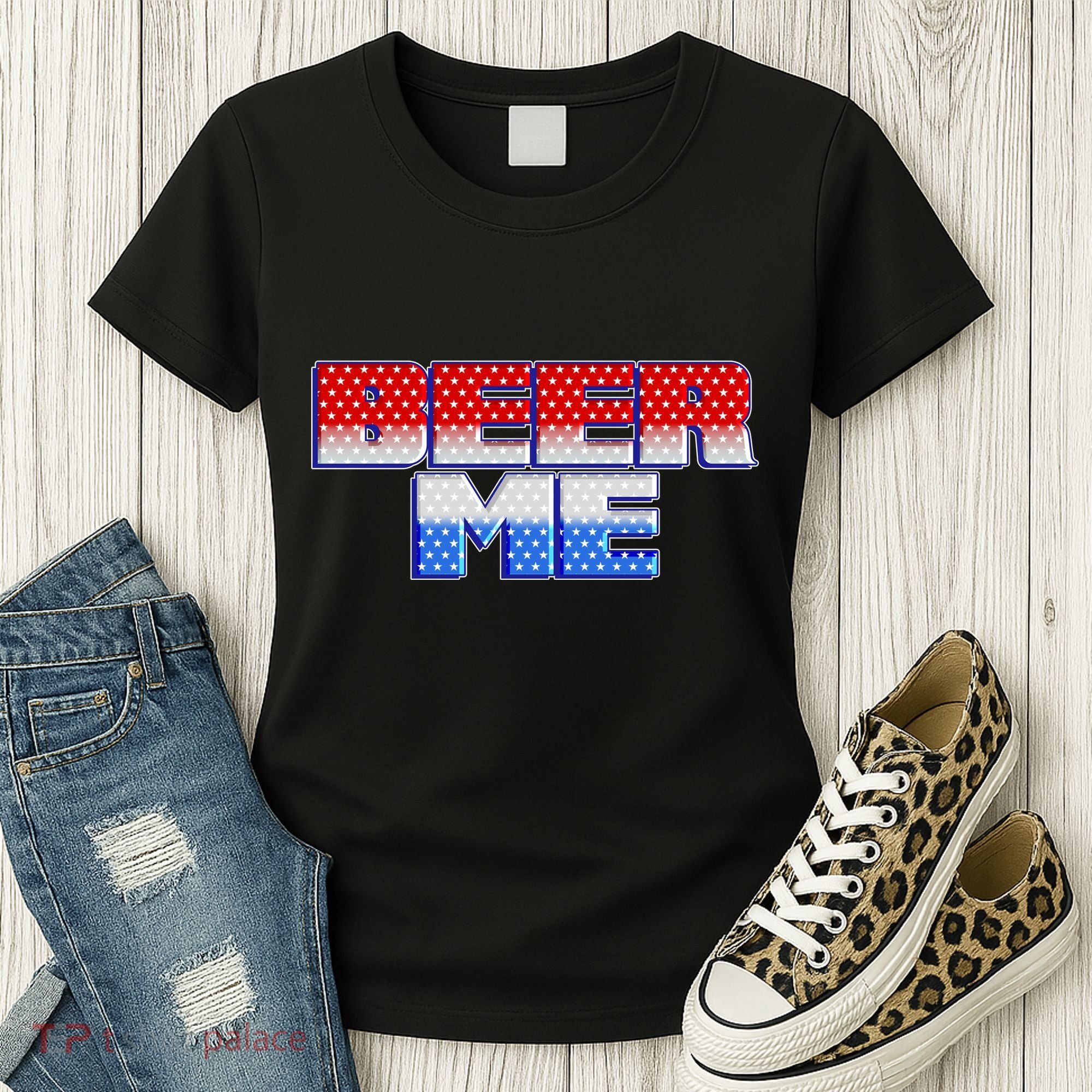 Red White And Blue Beer Me Women's T-Shirt