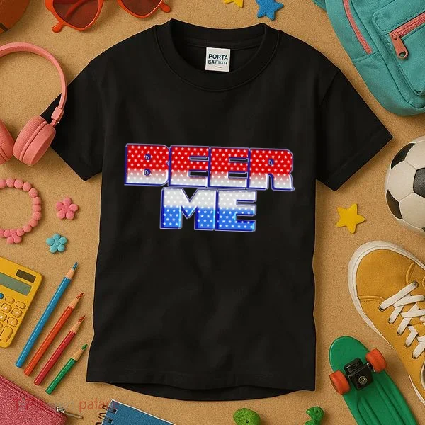 Red White And Blue Beer Me Kids T-Shirt