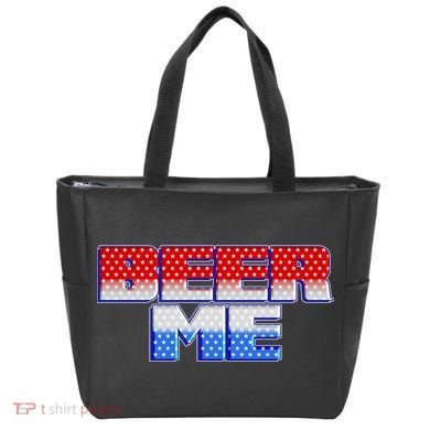 Red White And Blue Beer Me Tote Bag