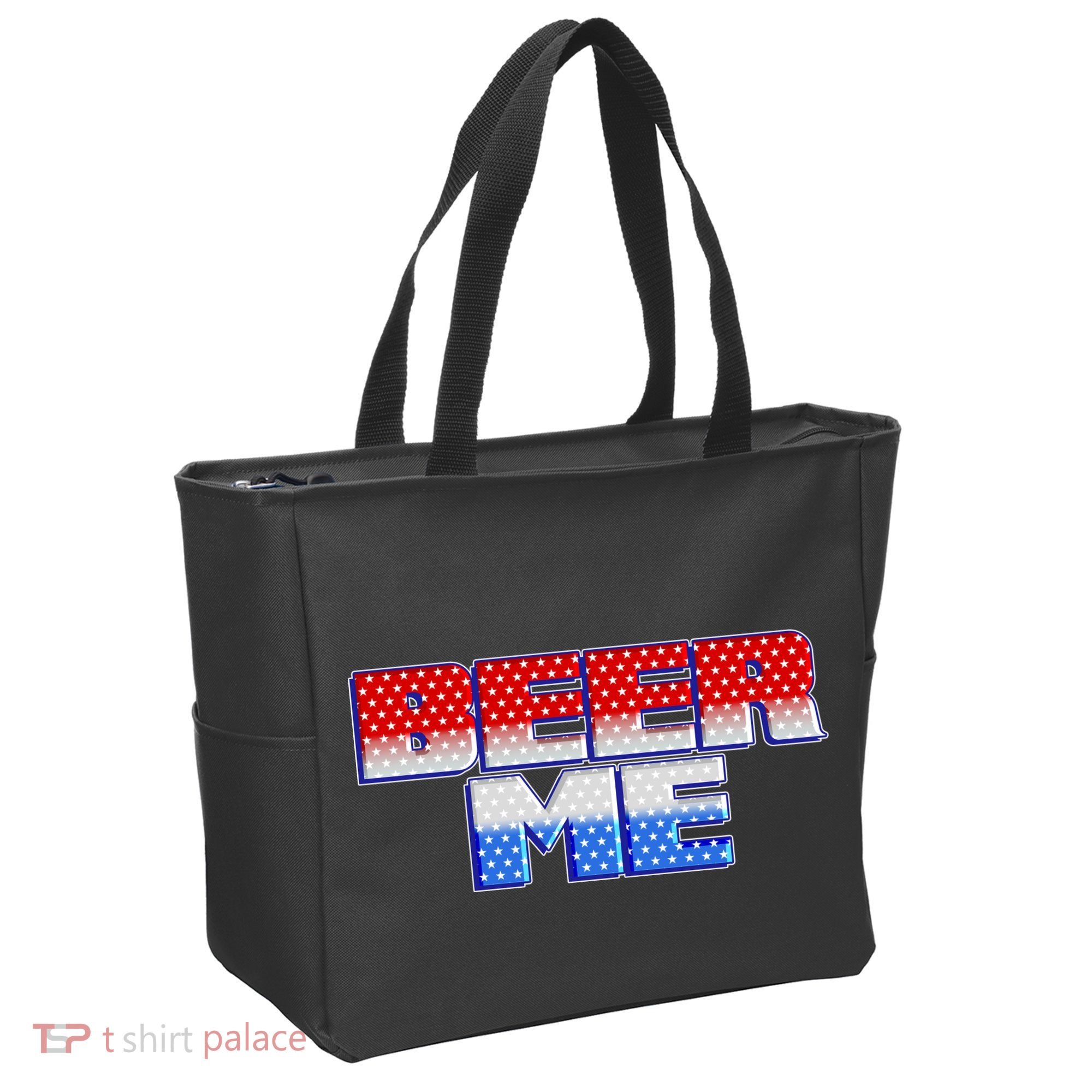 Red White And Blue Beer Me Tote Bag