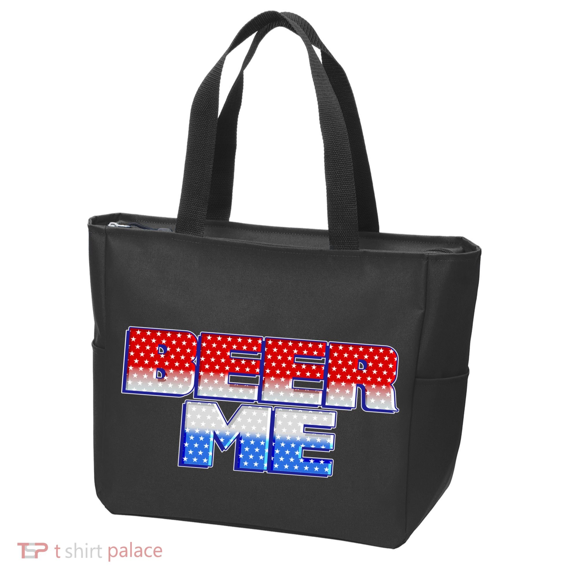 Red White And Blue Beer Me Tote Bag