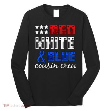 Red White And Blue Cousin Crew Long Sleeve Shirt