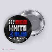 Red White And Blue Cousin Crew Button thumb 0
