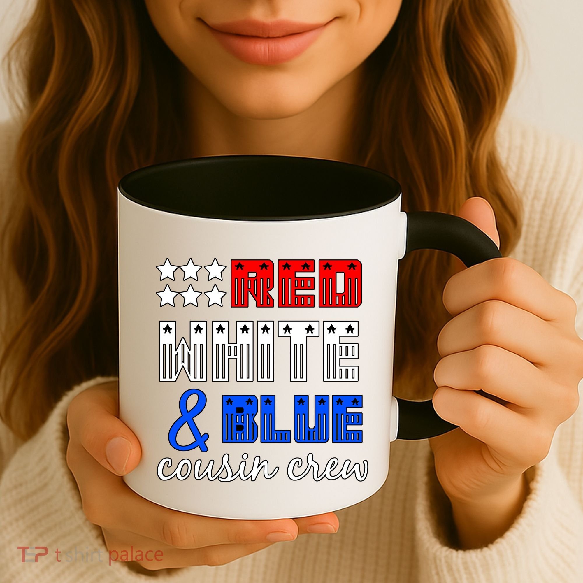 Red White And Blue Cousin Crew Coffee Mug