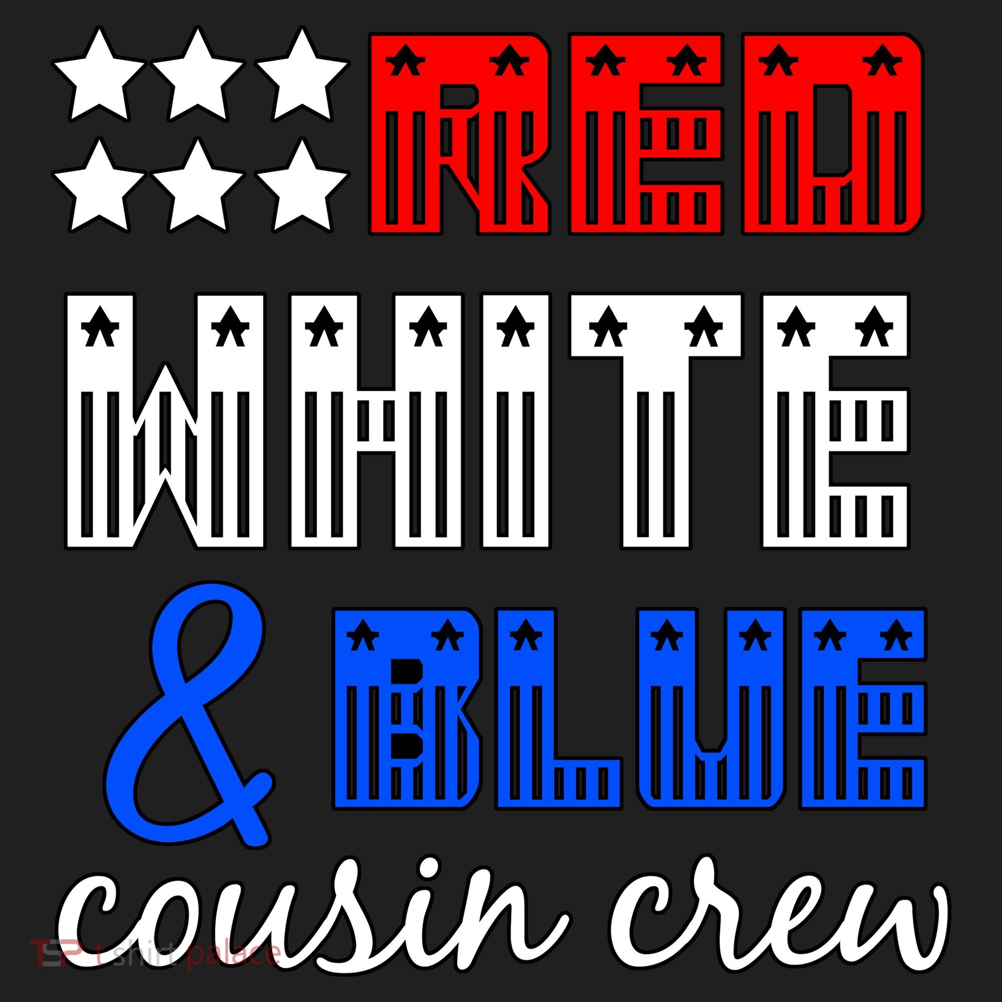 Red White And Blue Cousin Crew Hat