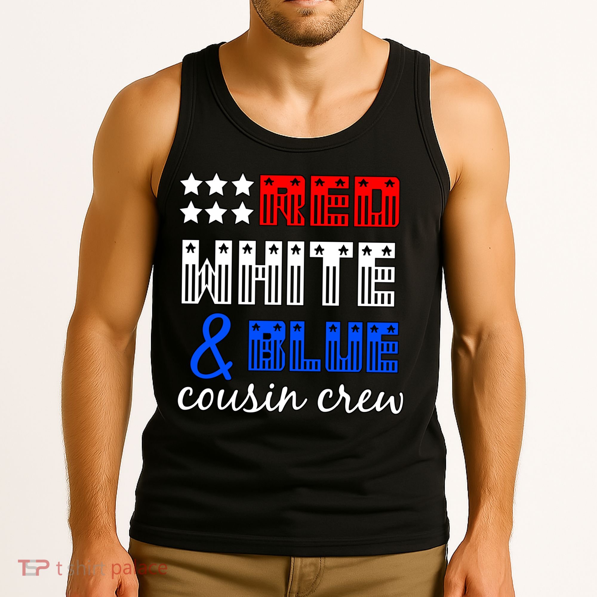 Red White And Blue Cousin Crew Tank Top
