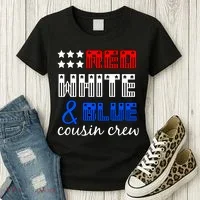 Red White And Blue Cousin Crew Women's T-Shirt thumb 3