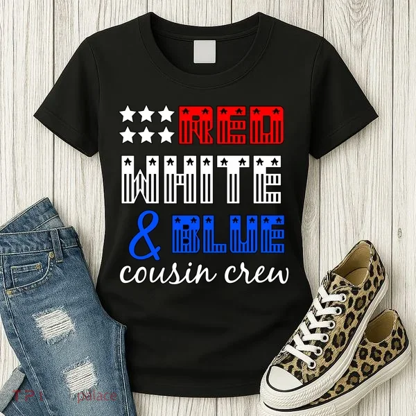 Red White And Blue Cousin Crew Women's T-Shirt