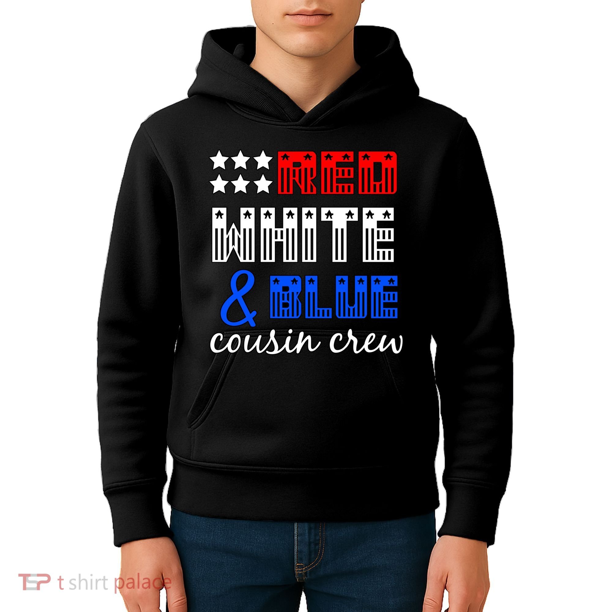 Red White And Blue Cousin Crew Kids Hoodie