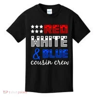 Red White And Blue Cousin Crew Kids T-Shirt thumb 0