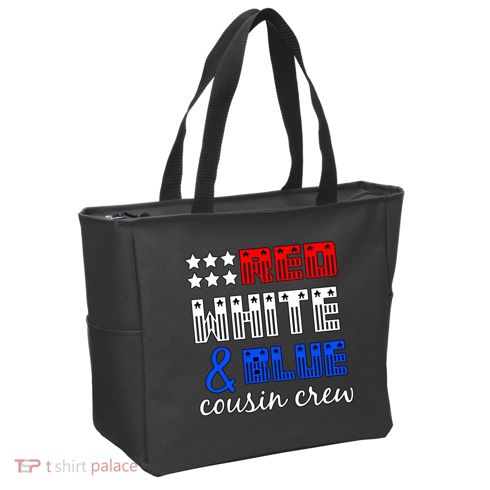 Red White And Blue Cousin Crew Tote Bag