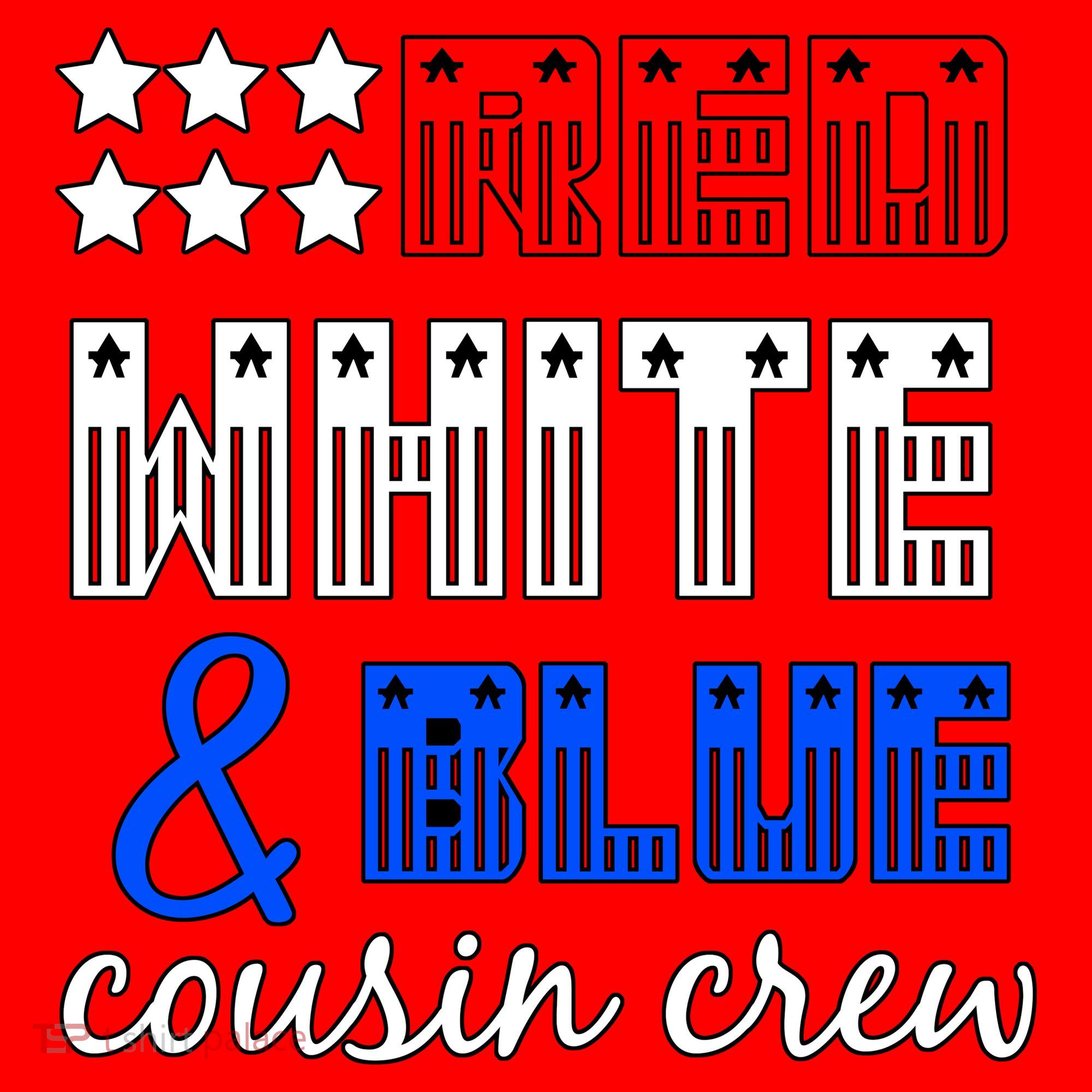 Red White And Blue Cousin Crew Santa Hat