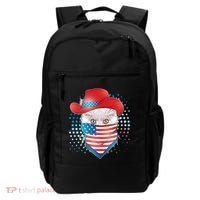 Red White and Blue Cowboy Cat Backpack thumb 0