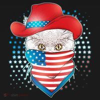 Red White and Blue Cowboy Cat Backpack thumb 2