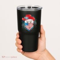 Red White and Blue Cowboy Cat Tumbler thumb 2