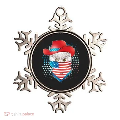 Red White and Blue Cowboy Cat Ornament