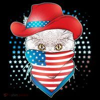 Red White and Blue Cowboy Cat Ornament thumb 1
