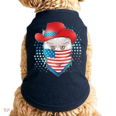 Red White and Blue Cowboy Cat Doggie Tank