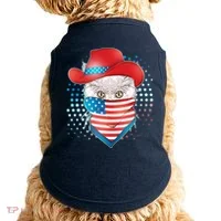 Red White and Blue Cowboy Cat Doggie Tank thumb 0