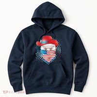Red White and Blue Cowboy Cat Hoodie thumb 0