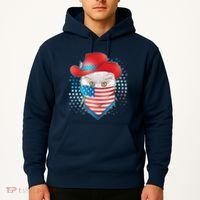 Red White and Blue Cowboy Cat Hoodie thumb 2