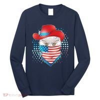 Red White and Blue Cowboy Cat Long Sleeve Shirt thumb 0