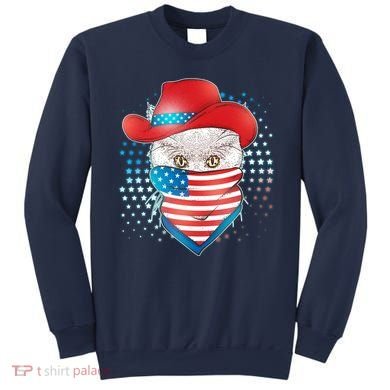 Red White and Blue Cowboy Cat Sweatshirt