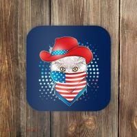 Red White and Blue Cowboy Cat Coaster thumb 0