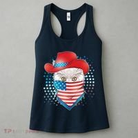 Red White and Blue Cowboy Cat Women's Tank Top thumb 3