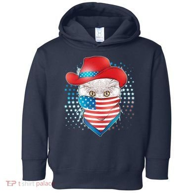 Red White and Blue Cowboy Cat Toddler Hoodie