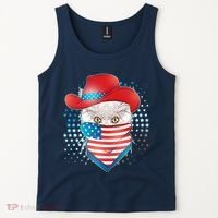 Red White and Blue Cowboy Cat Tank Top thumb 2