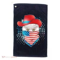 Red White and Blue Cowboy Cat Golf Towel thumb 0
